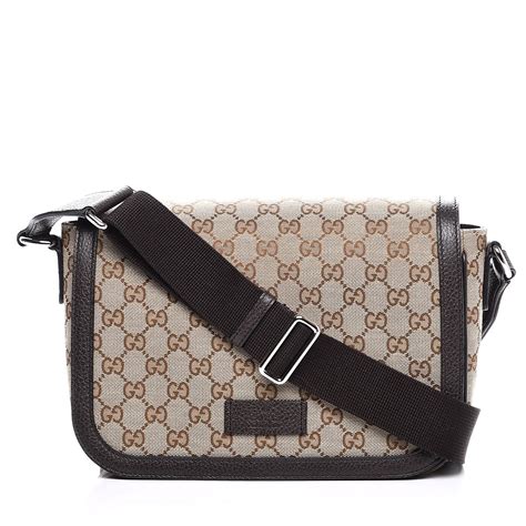 GUCCI Monogram Eclipse Messenger Bag Dark Brown